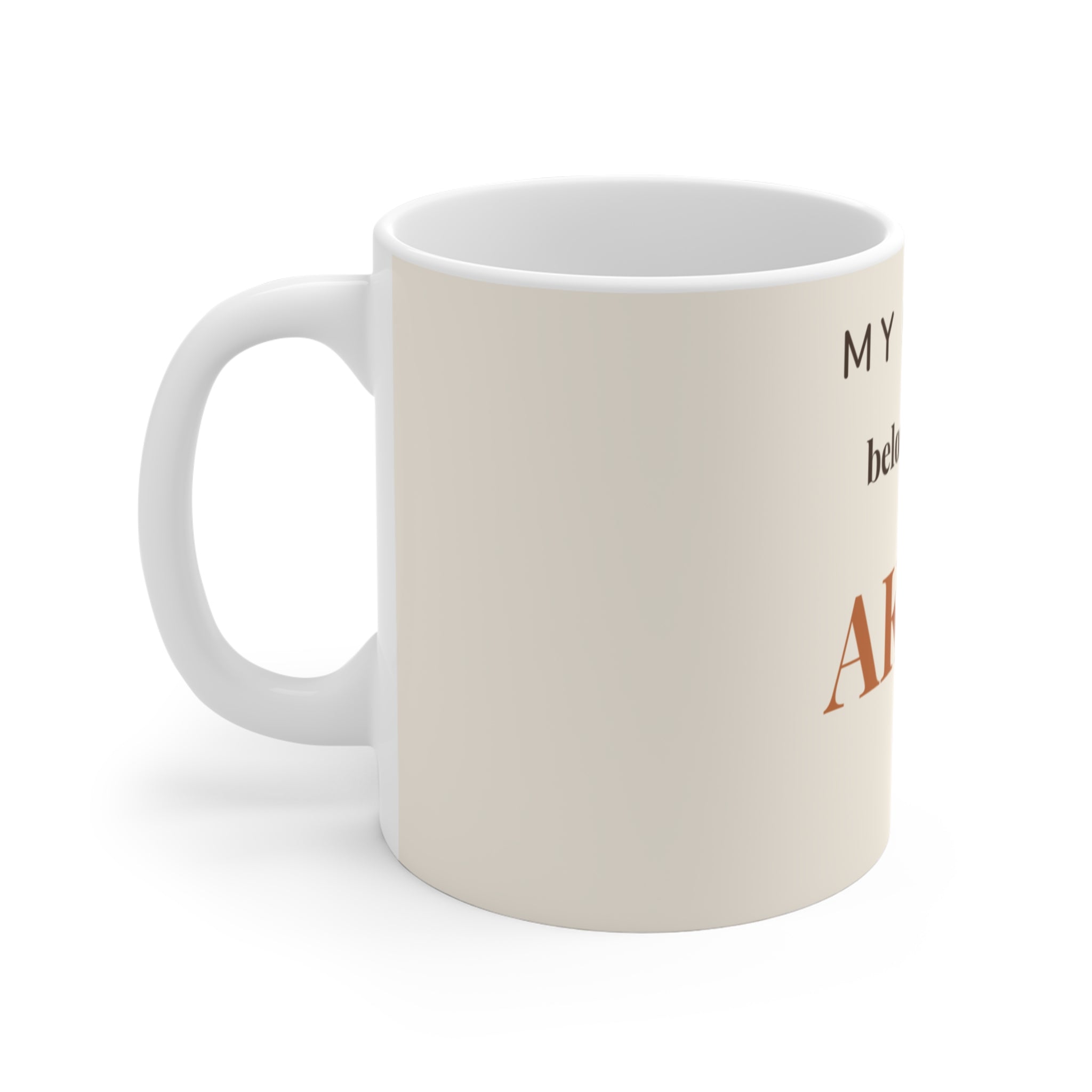 Akita Mug — My heart belongs to an Akita