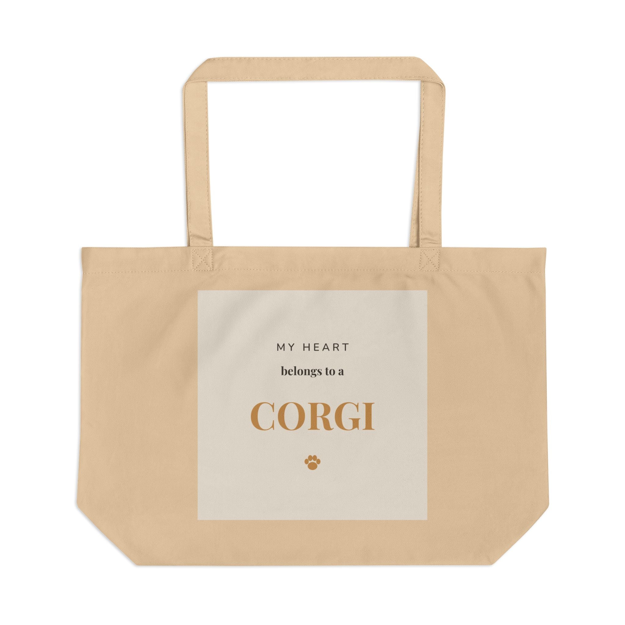 Corgi Tote Bag — My heart belongs to a Corgi