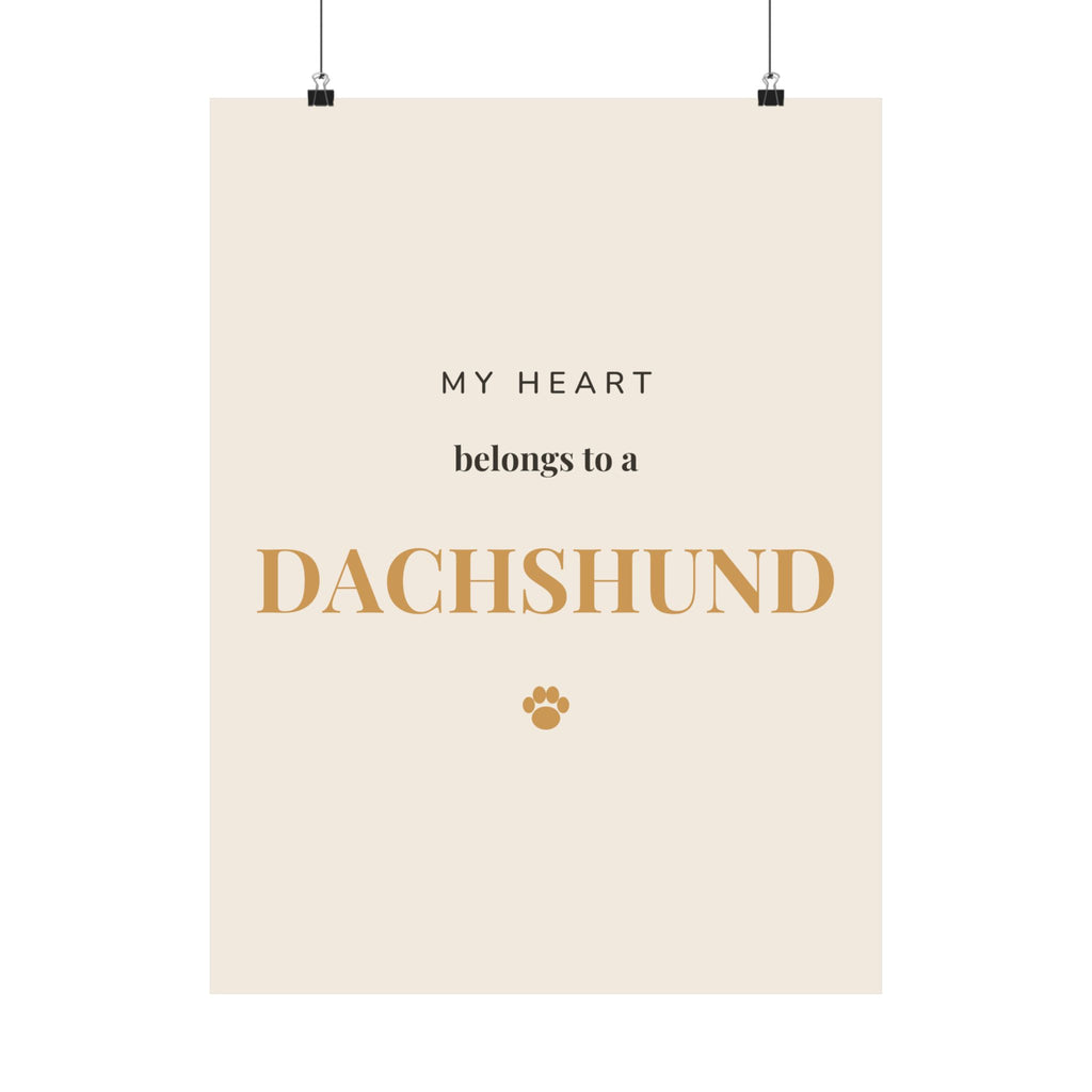 Dachshund Art Print — My heart belongs to a Dachshund