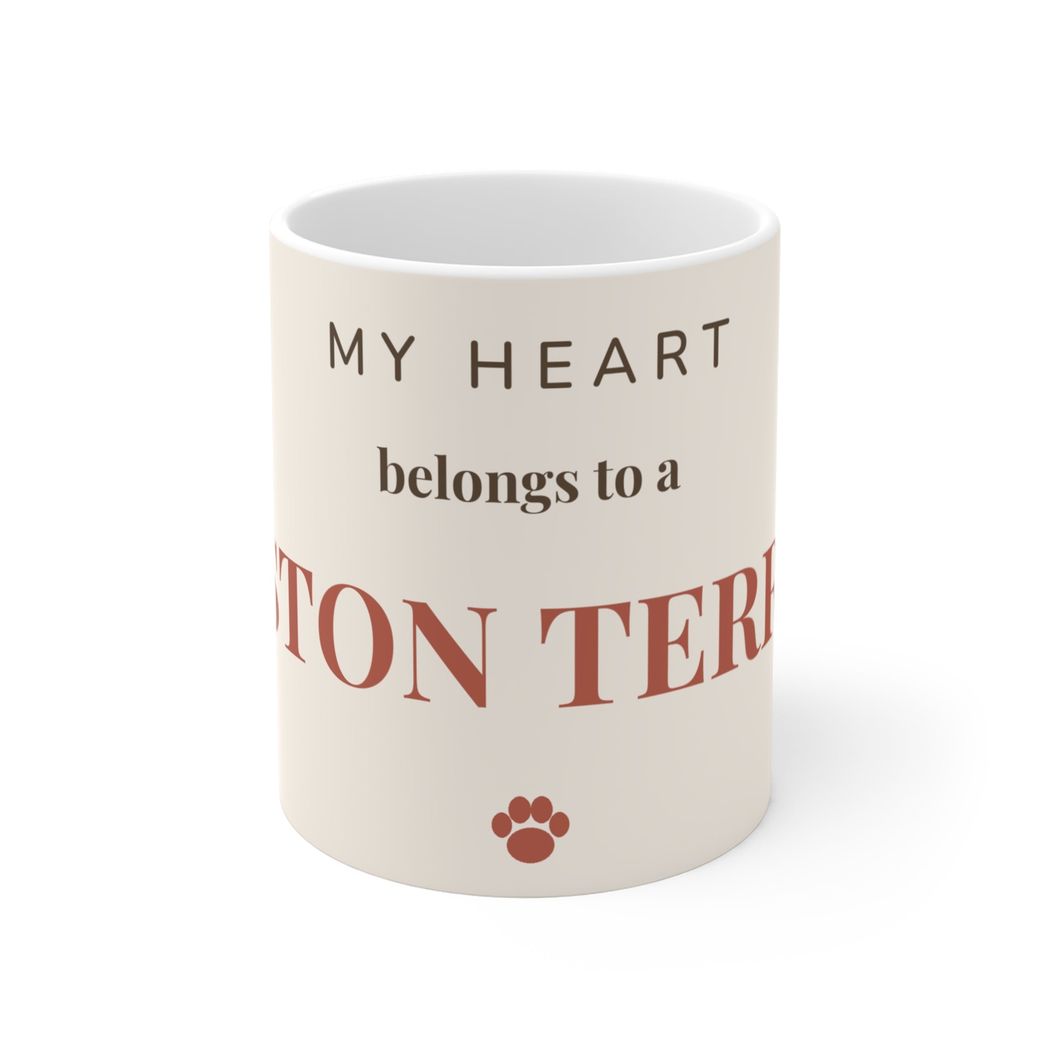 Boston Terrier Mug — My heart belongs to a Boston Terrier