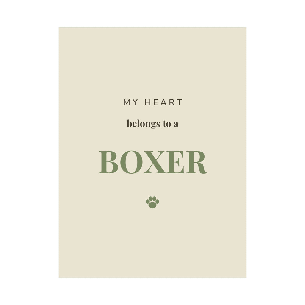 Boxer Art Print — My heart belongs to a Boxer