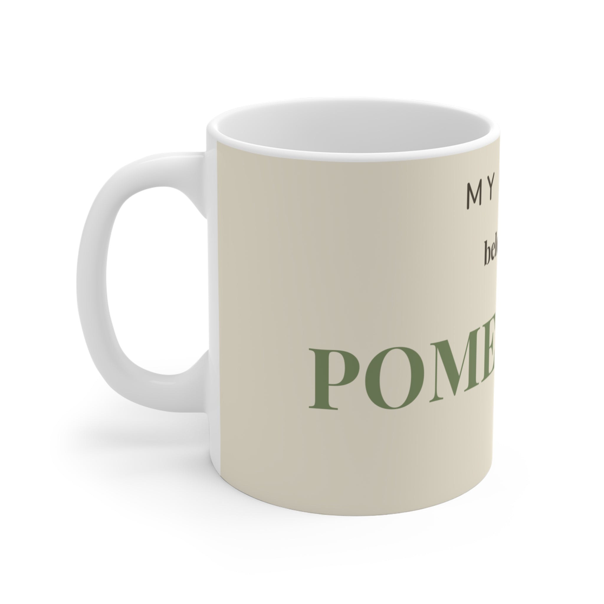Pomeranian Mug — My heart belongs to a Pomeranian