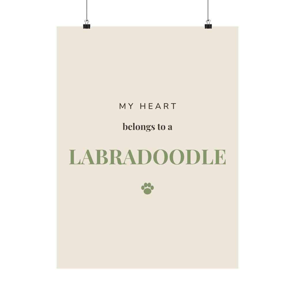 Labradoodle Art Print — My heart belongs to a Labradoodle
