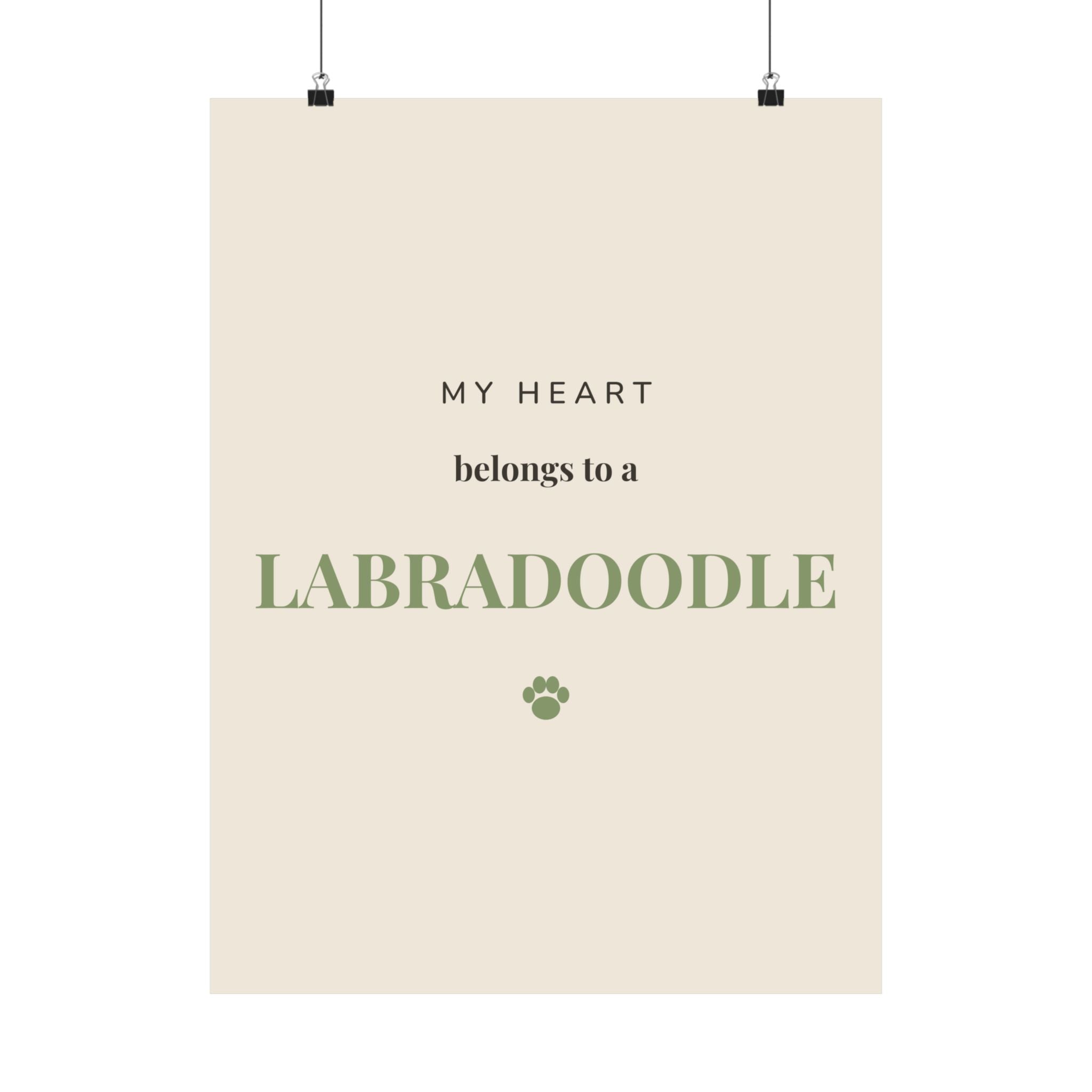 Labradoodle Art Print — My heart belongs to a Labradoodle