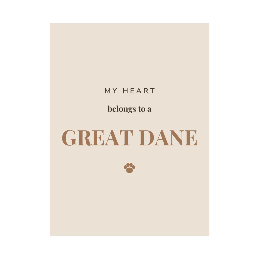 Great Dane Art Print — My heart belongs to a Great Dane