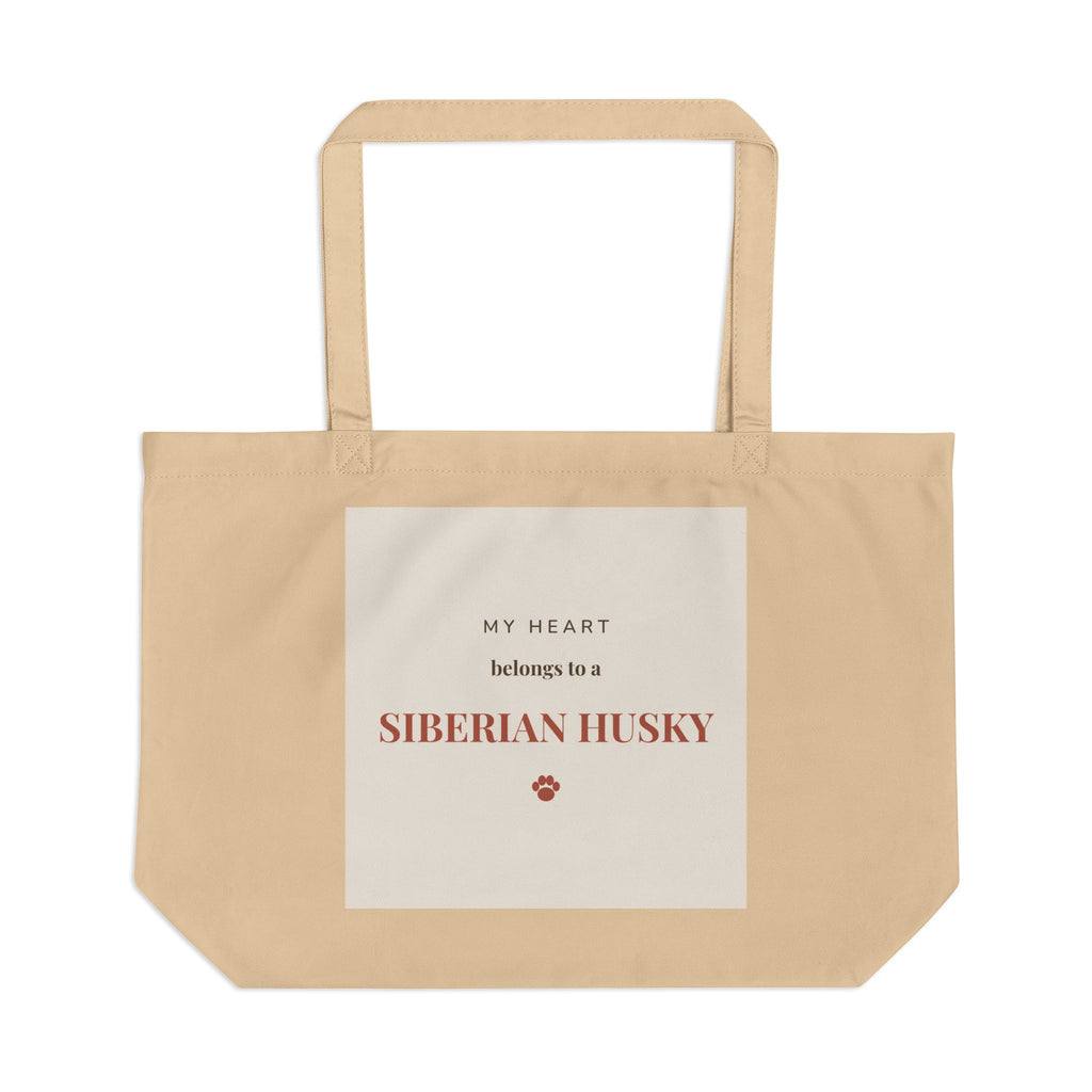 Siberian Husky Tote Bag — My heart belongs to a Siberian Husky