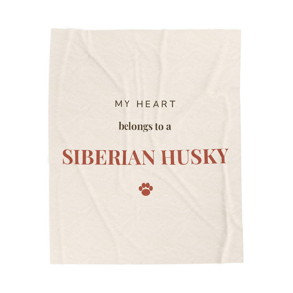 Siberian Husky Cozy Blanket — My heart belongs to a Siberian Husky