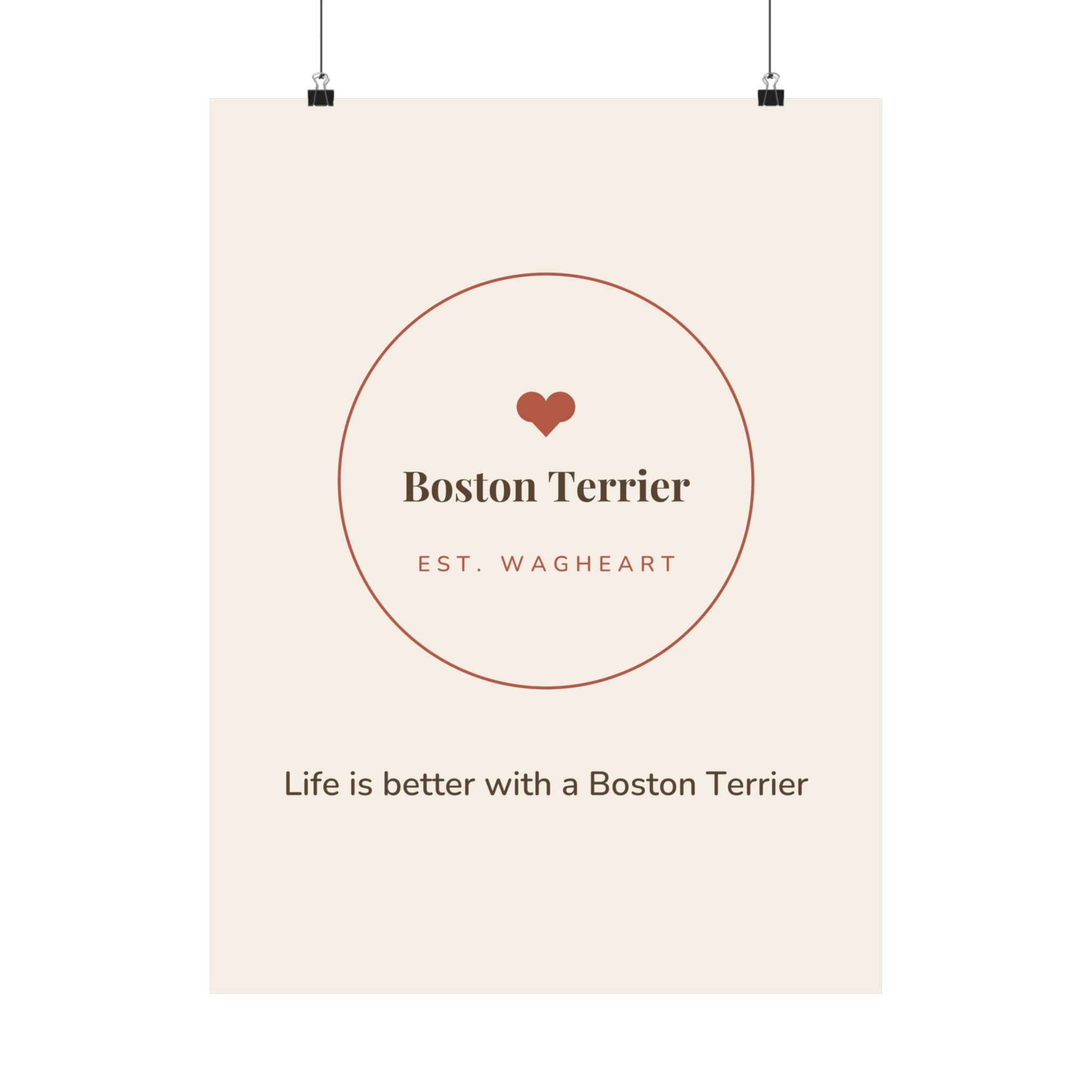 Boston Terrier Art Print — Life is better with a Boston Terrier