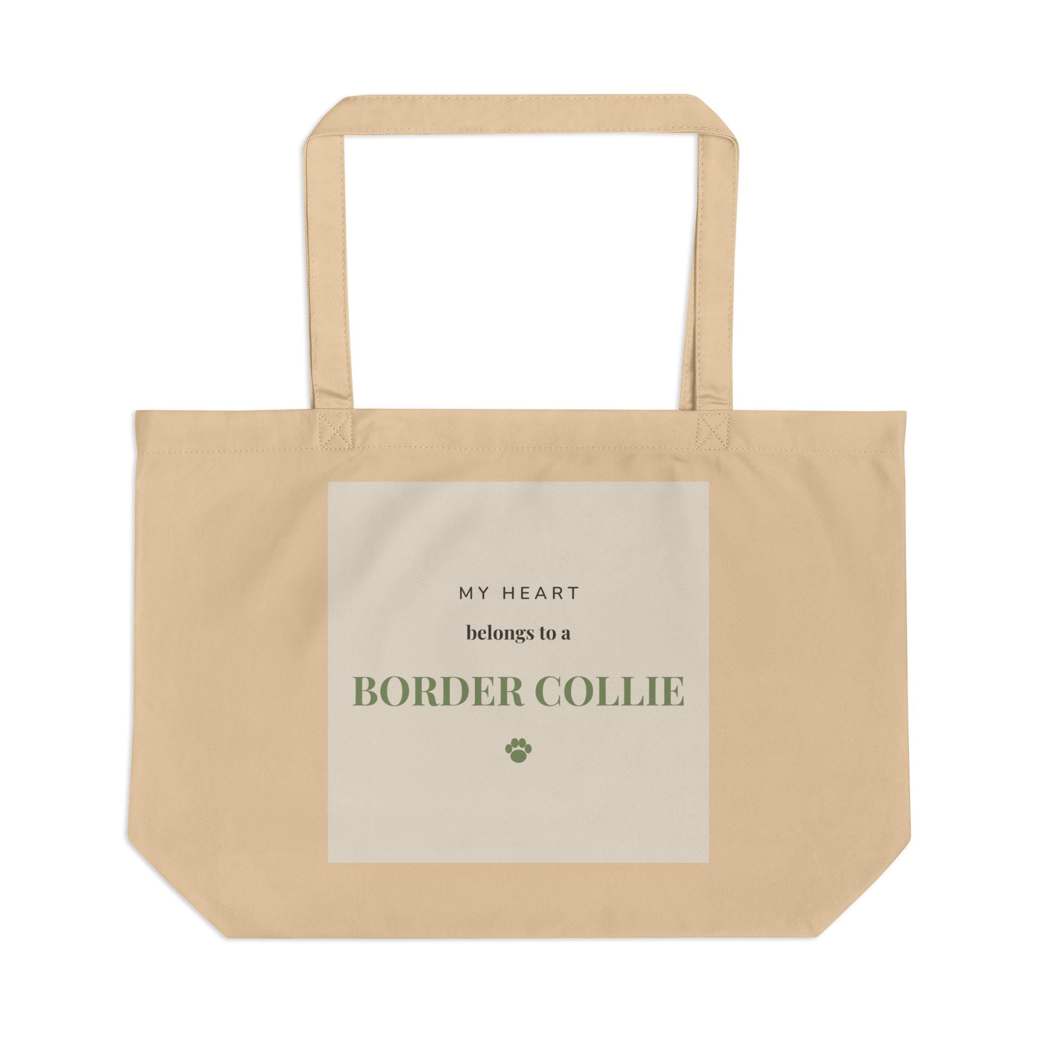 Border Collie Tote Bag — My heart belongs to a Border Collie