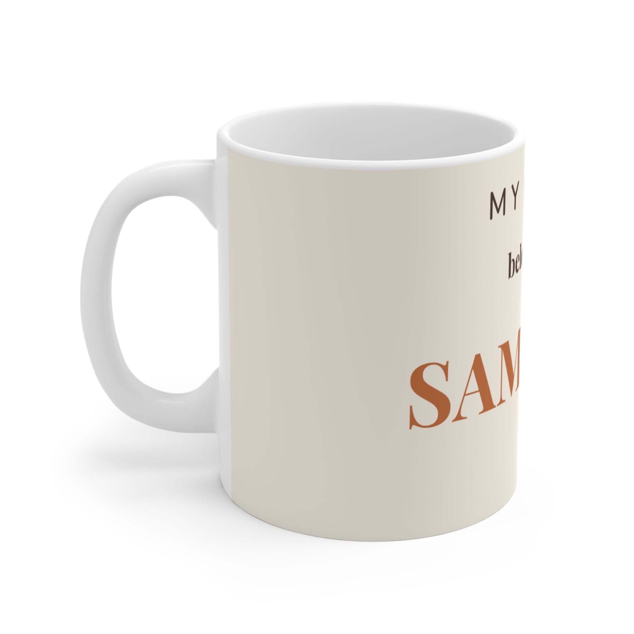 Samoyed Mug — My heart belongs to a Samoyed