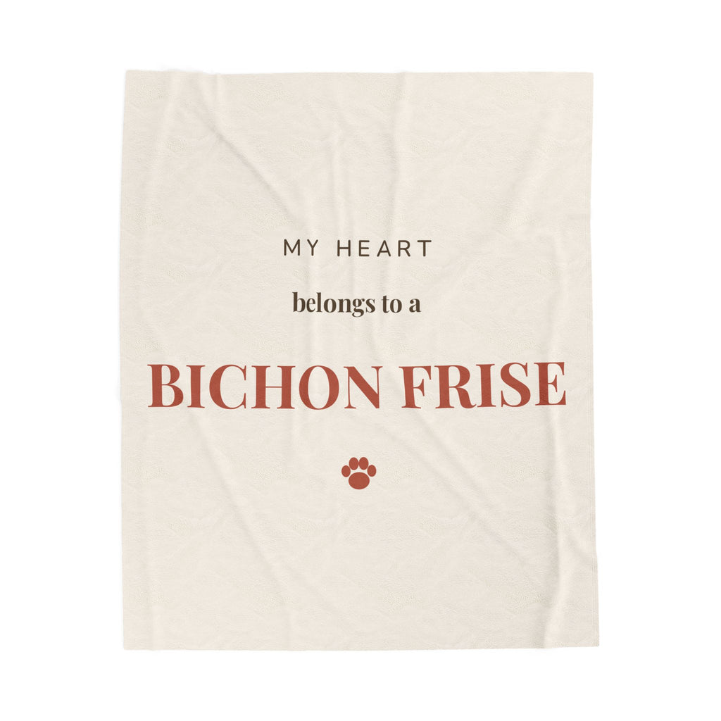 Bichon Frise Cozy Blanket — My heart belongs to a Bichon Frise