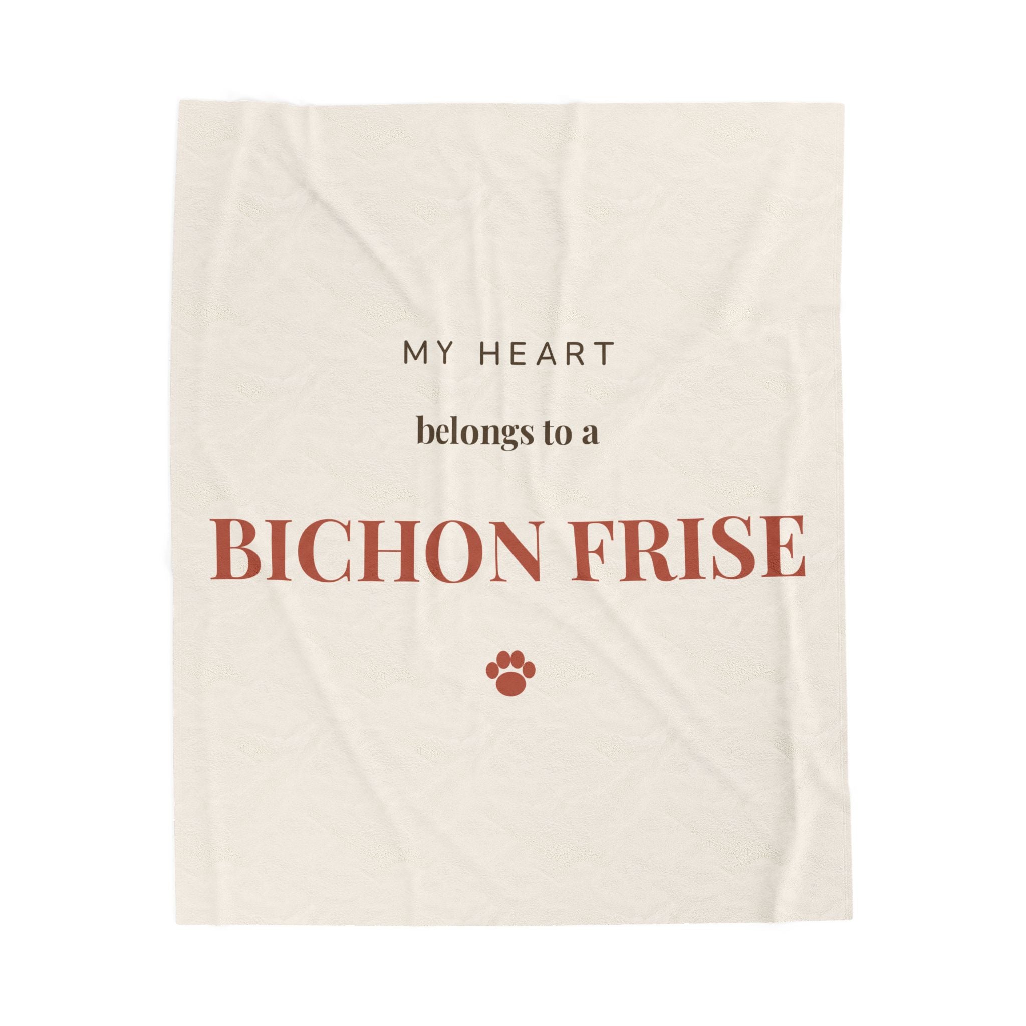 Bichon Frise Cozy Blanket — My heart belongs to a Bichon Frise