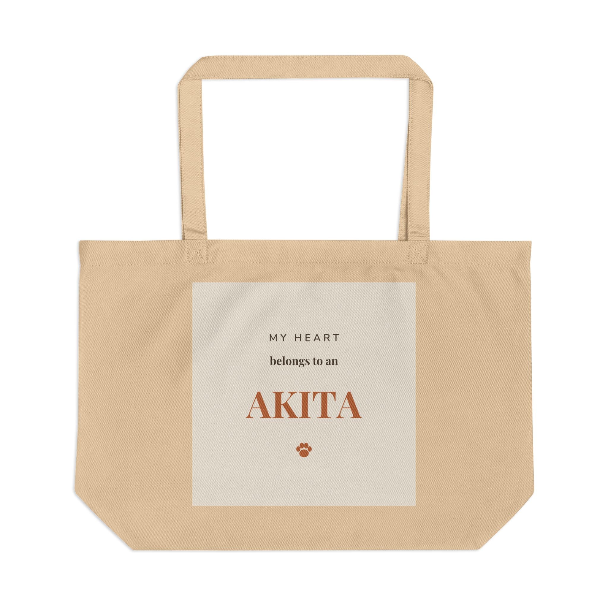 Akita Tote Bag — My heart belongs to an Akita