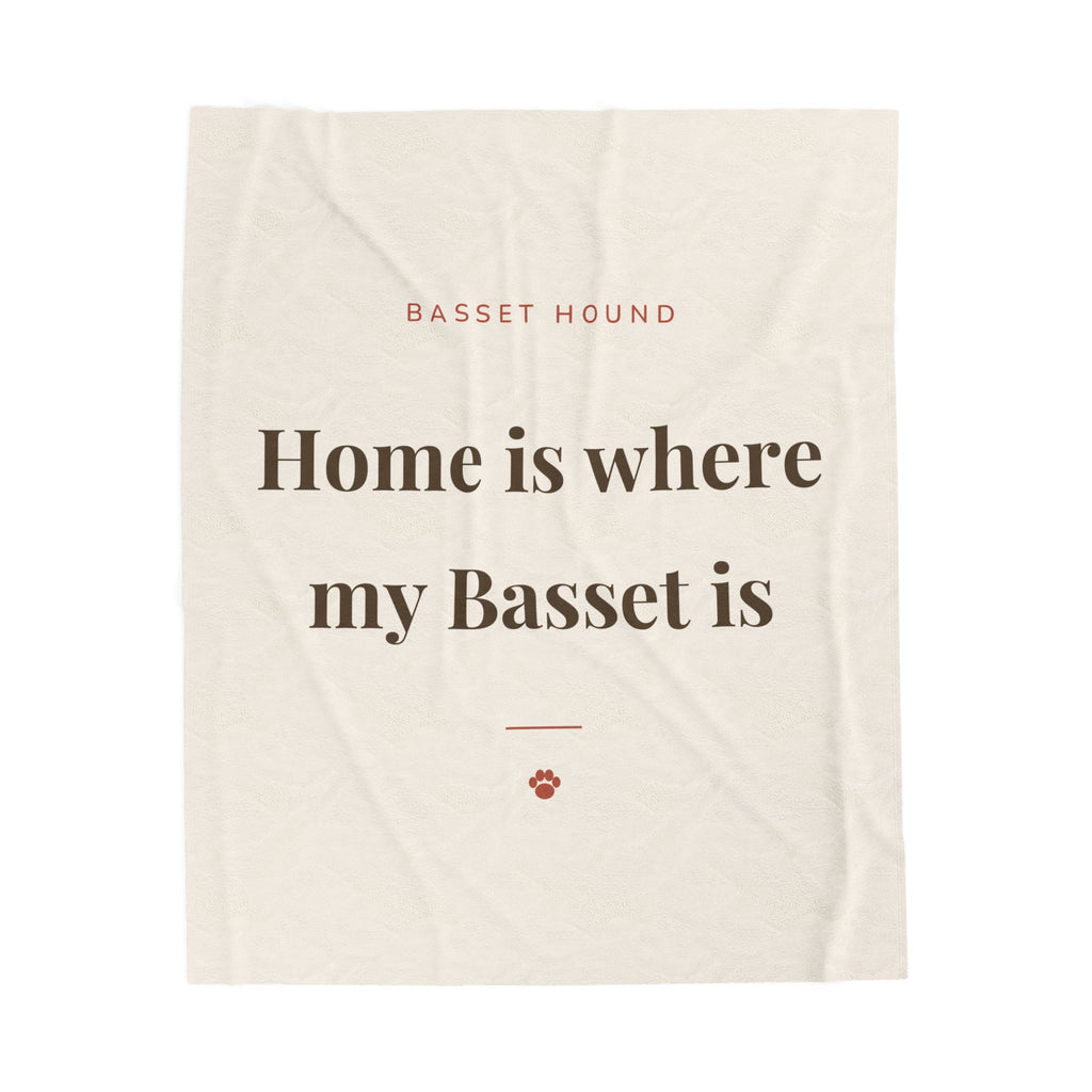 Basset Hound Cozy Blanket — Home is where my Basset is