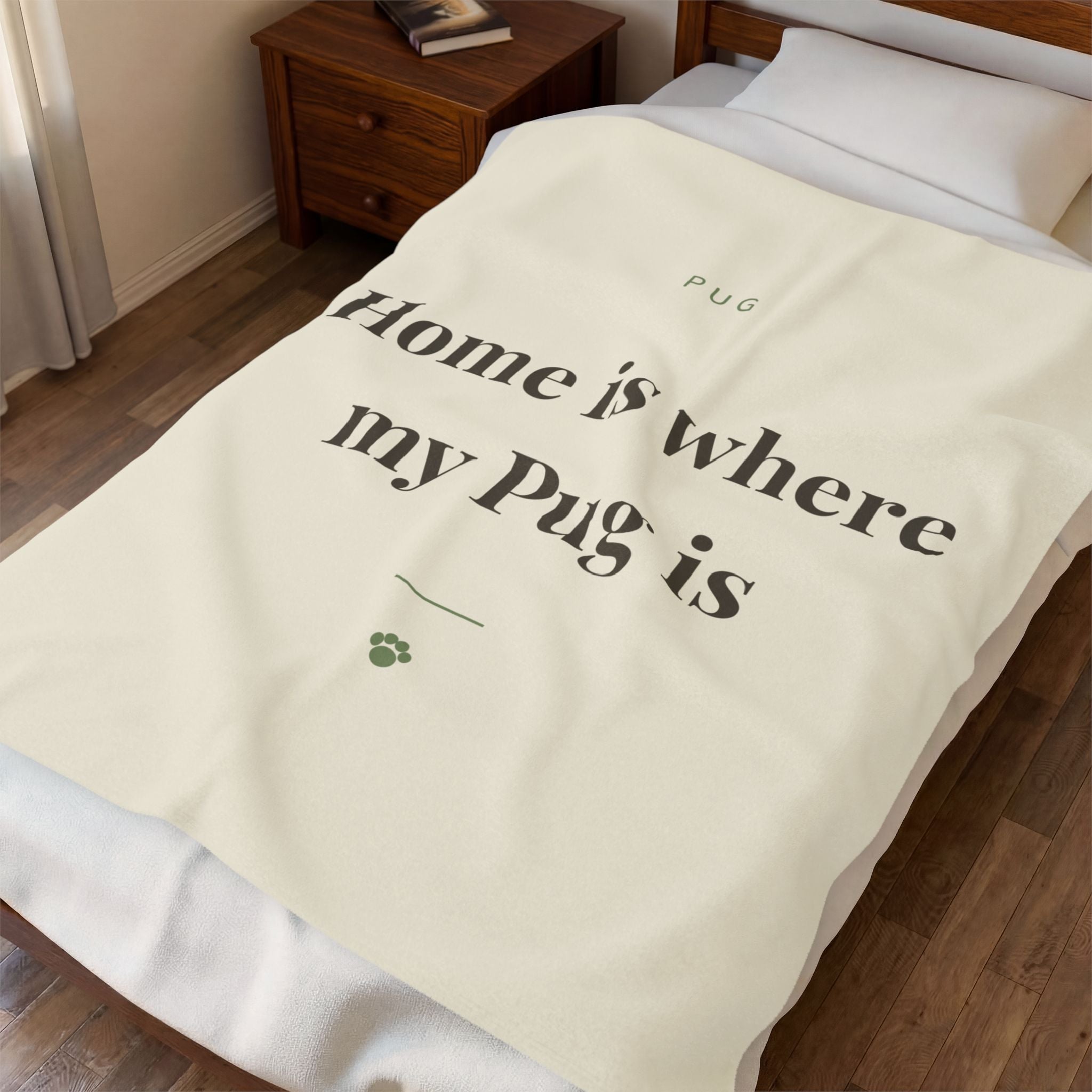Pug Cozy Blanket — Home is where my Pug is