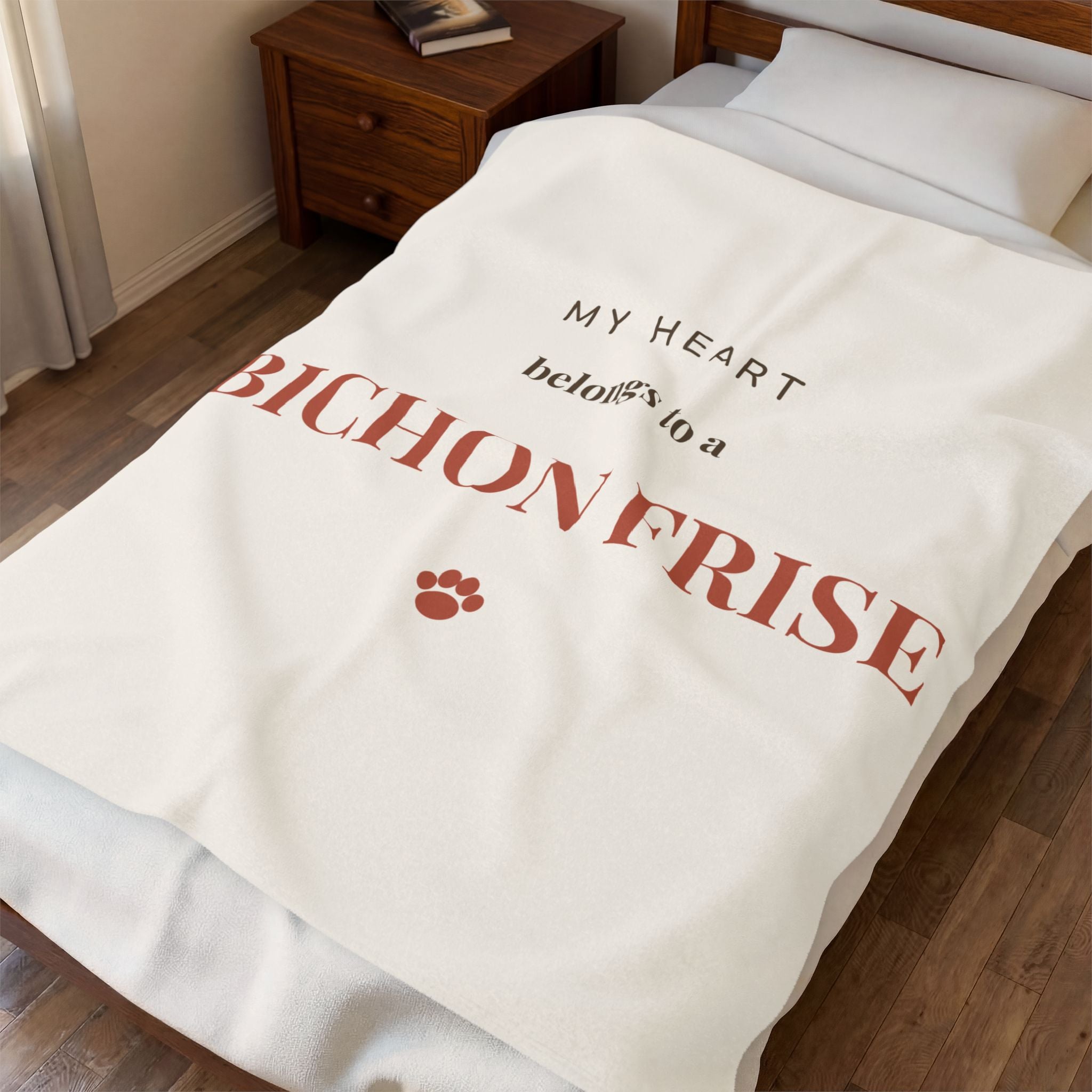 Bichon Frise Cozy Blanket — My heart belongs to a Bichon Frise