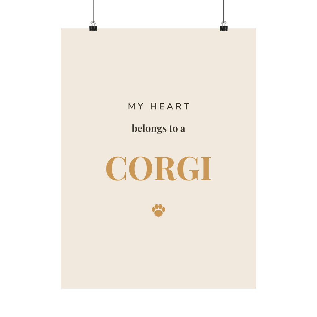 Corgi Art Print — My heart belongs to a Corgi