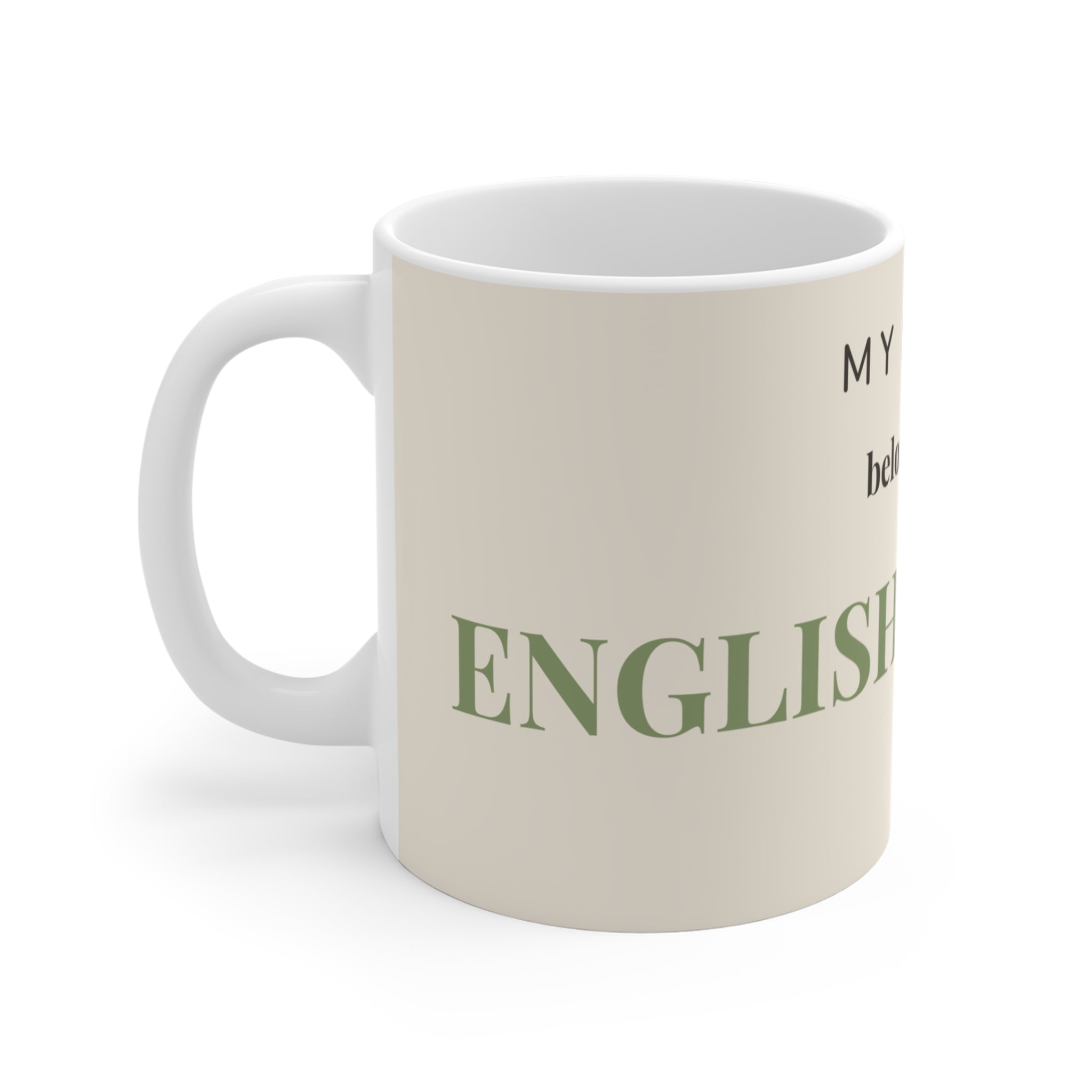 English Bulldog Mug — My heart belongs to an English Bulldog