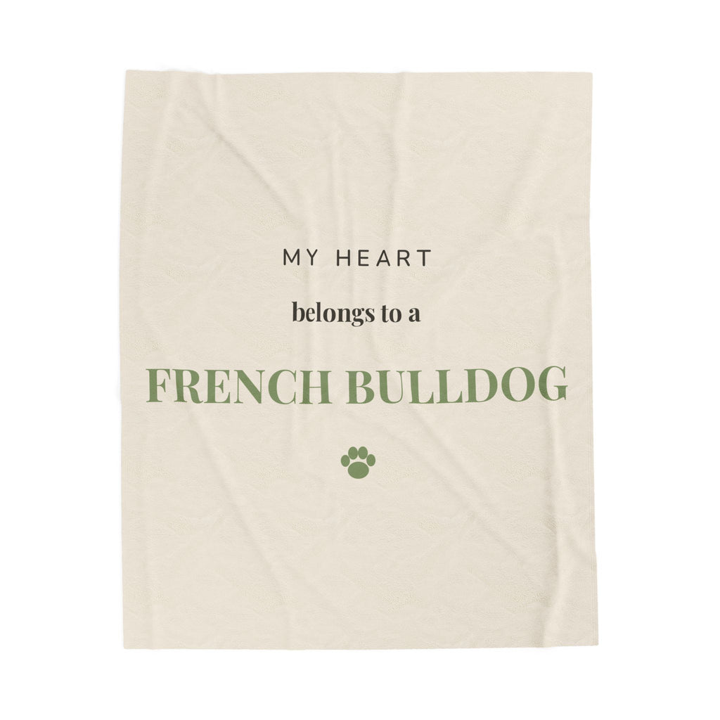 French Bulldog Cozy Blanket — My heart belongs to a French Bulldog