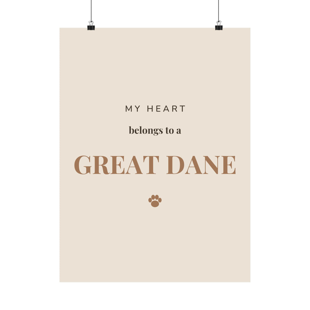 Great Dane Art Print — My heart belongs to a Great Dane