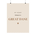 Great Dane Art Print — My heart belongs to a Great Dane