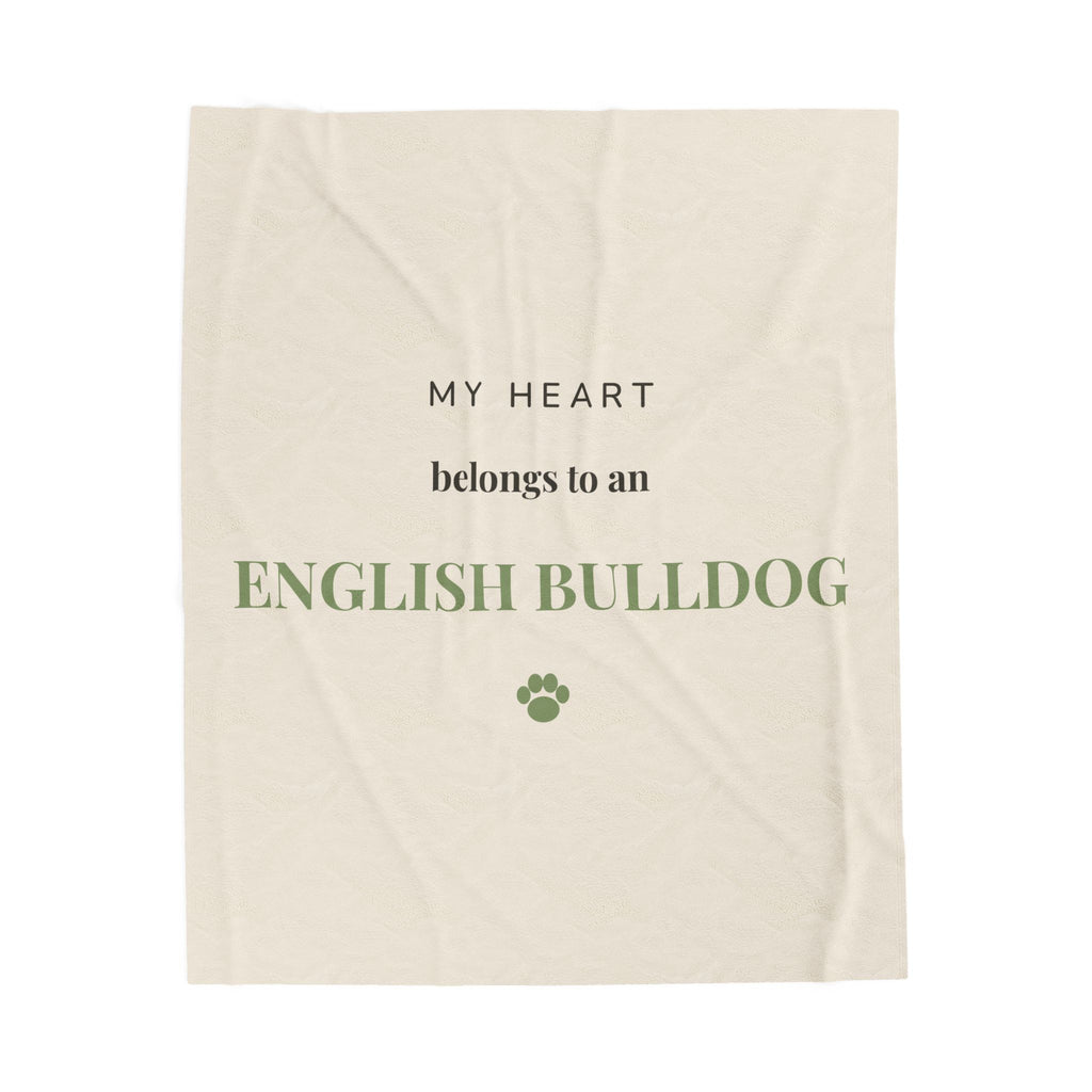 English Bulldog Cozy Blanket — My heart belongs to an English Bulldog