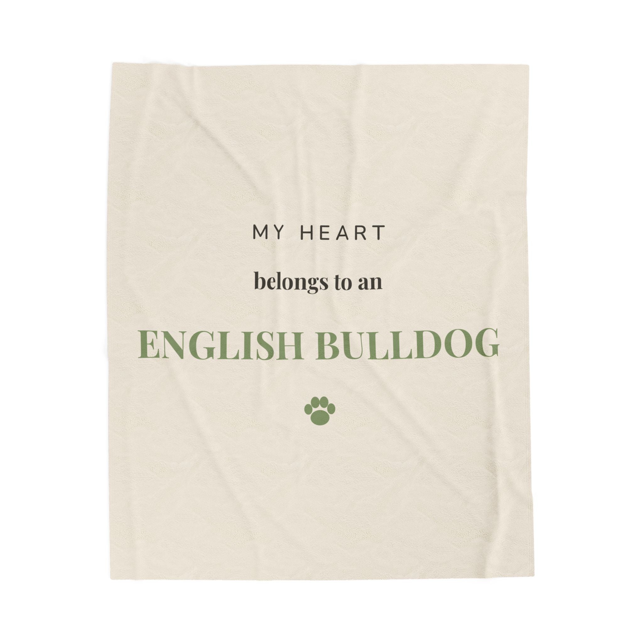 English Bulldog Cozy Blanket — My heart belongs to an English Bulldog