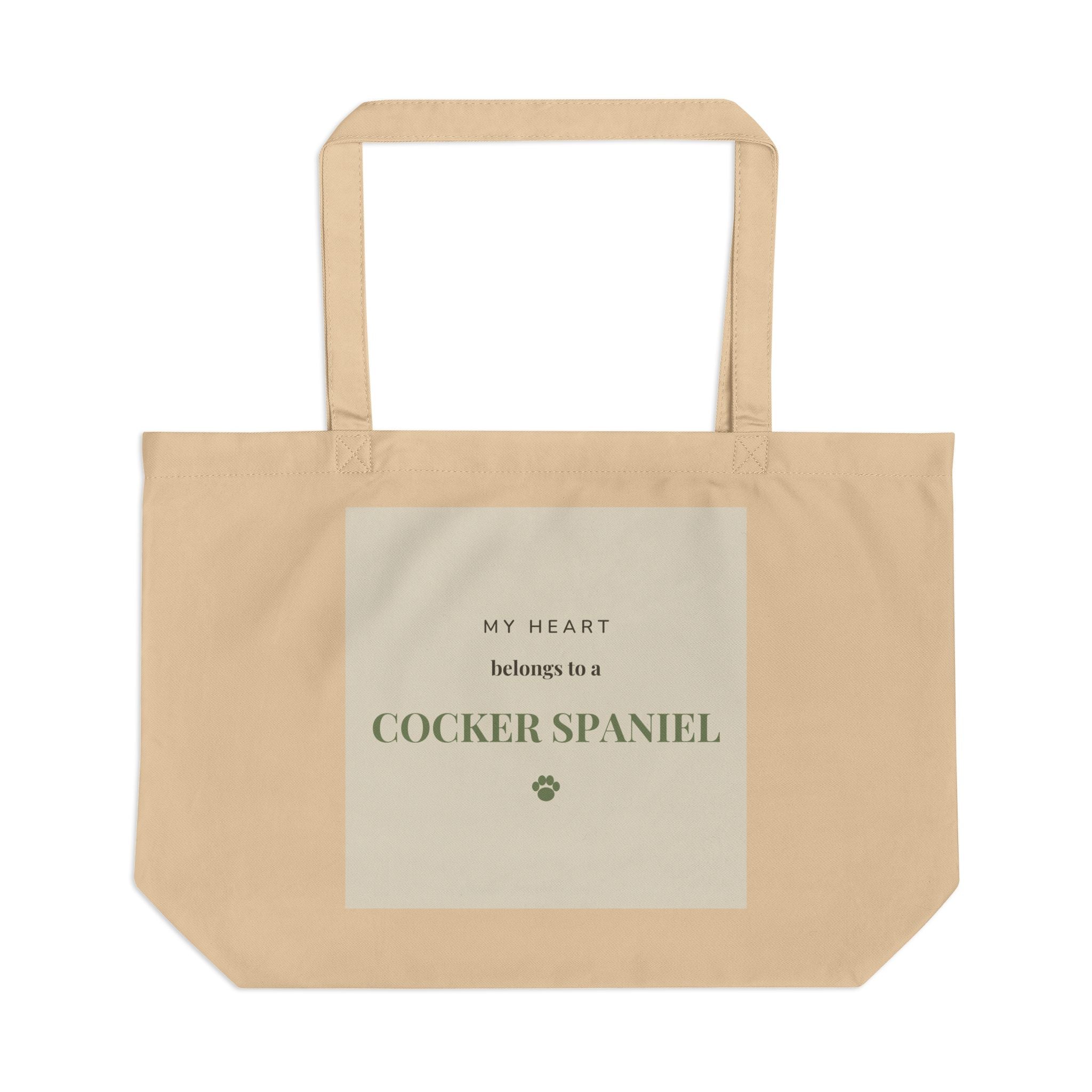 Cocker Spaniel Tote Bag — My heart belongs to a Cocker Spaniel