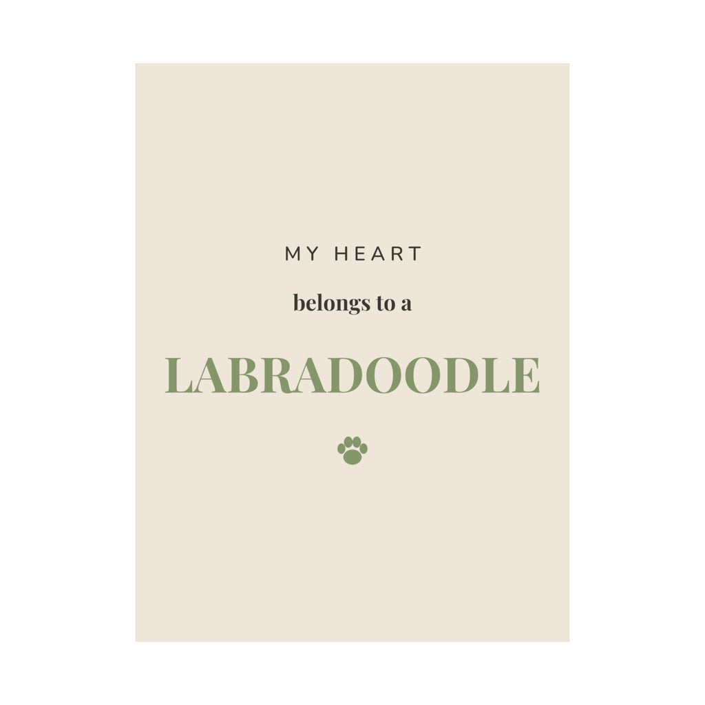 Labradoodle Art Print — My heart belongs to a Labradoodle