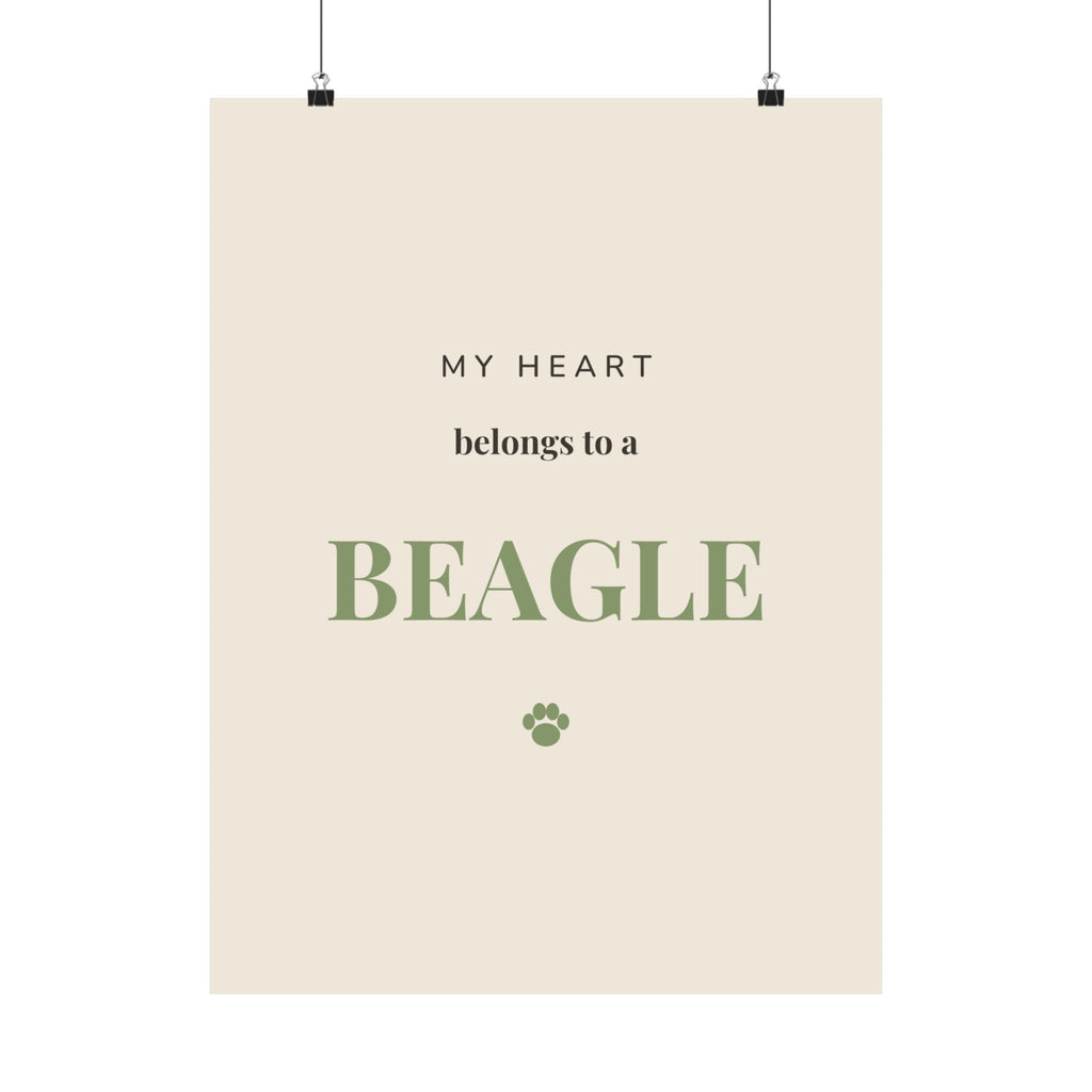 Beagle Art Print — My heart belongs to a Beagle