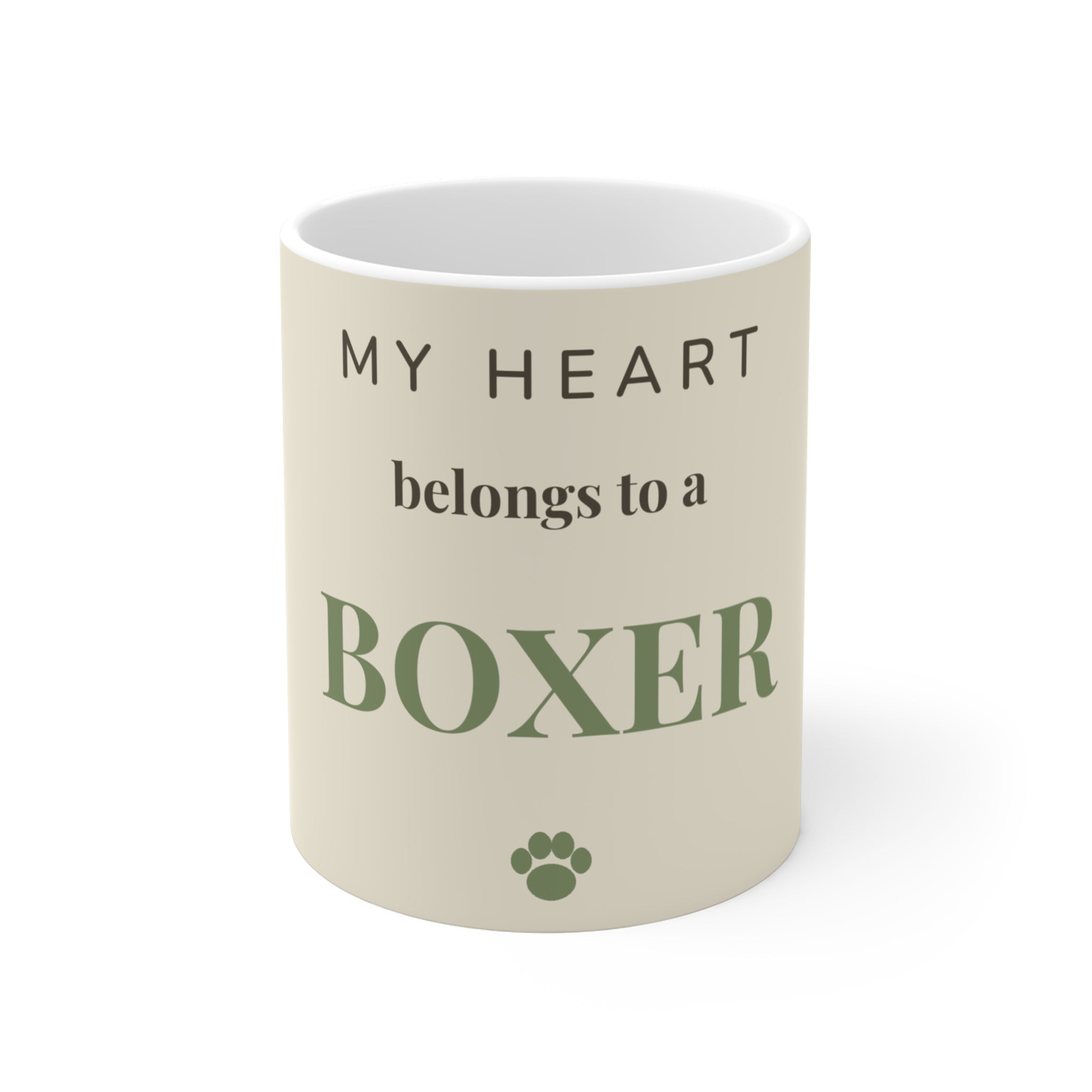 Boxer Mug — My heart belongs to a Boxer