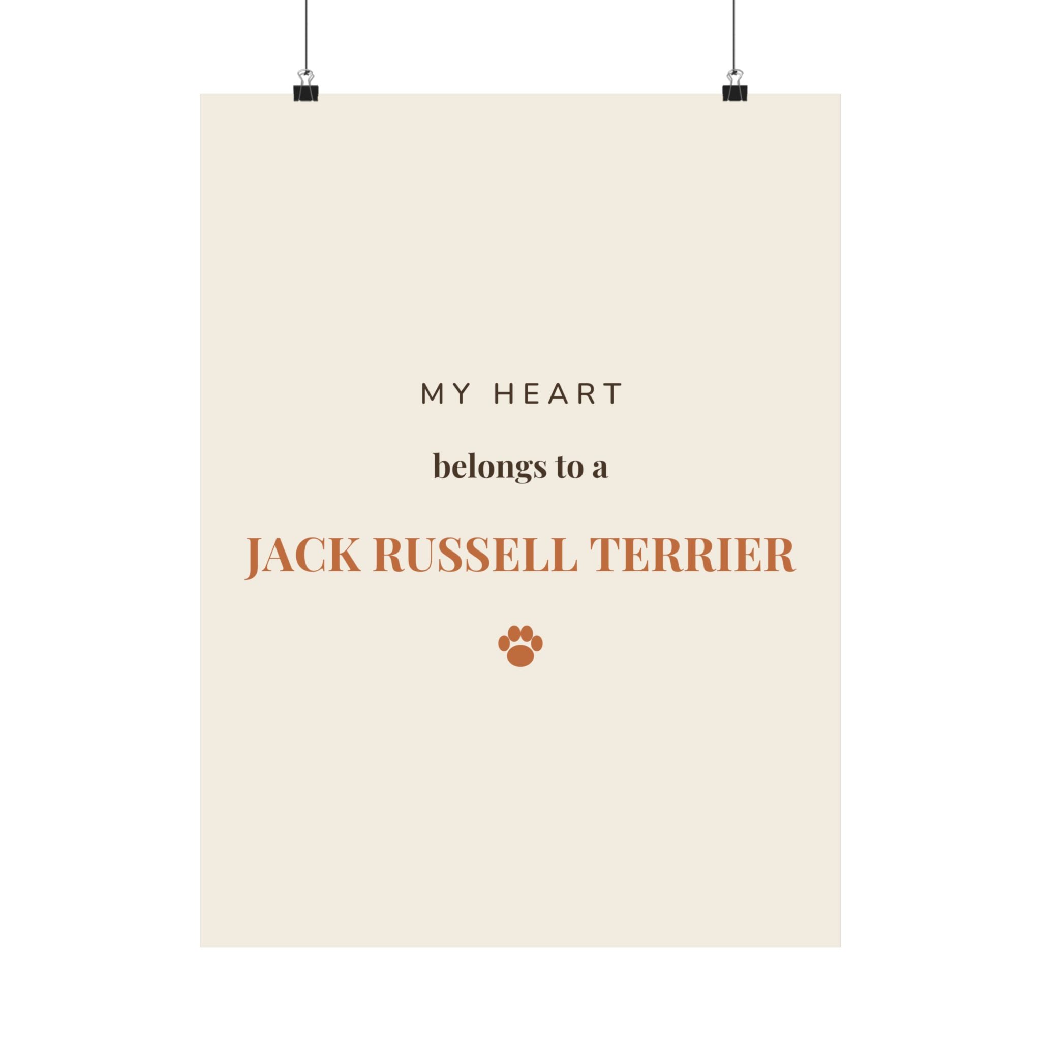 Jack Russell Terrier Art Print — My heart belongs to a Jack Russell Terrier