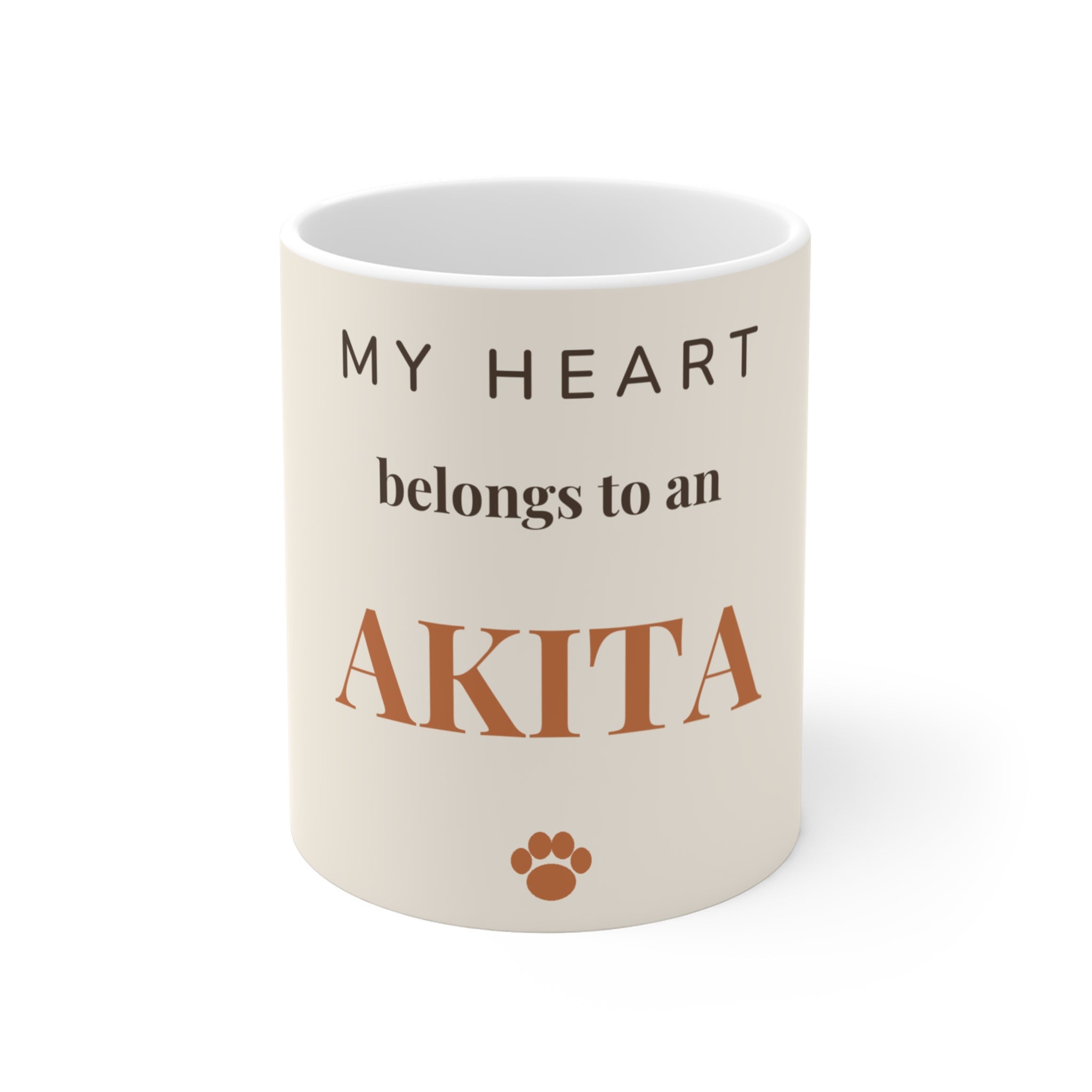 Akita Mug — My heart belongs to an Akita