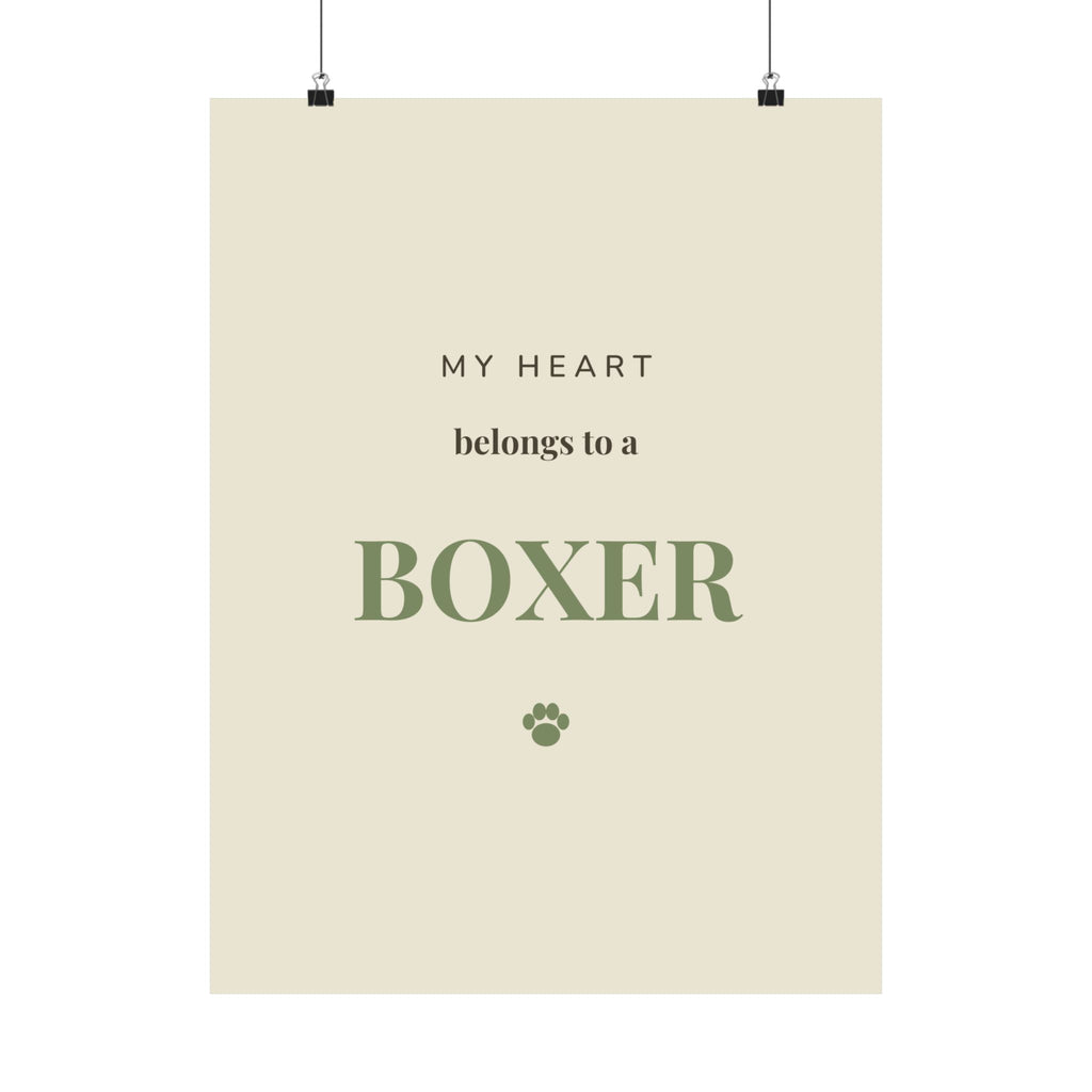 Boxer Art Print — My heart belongs to a Boxer