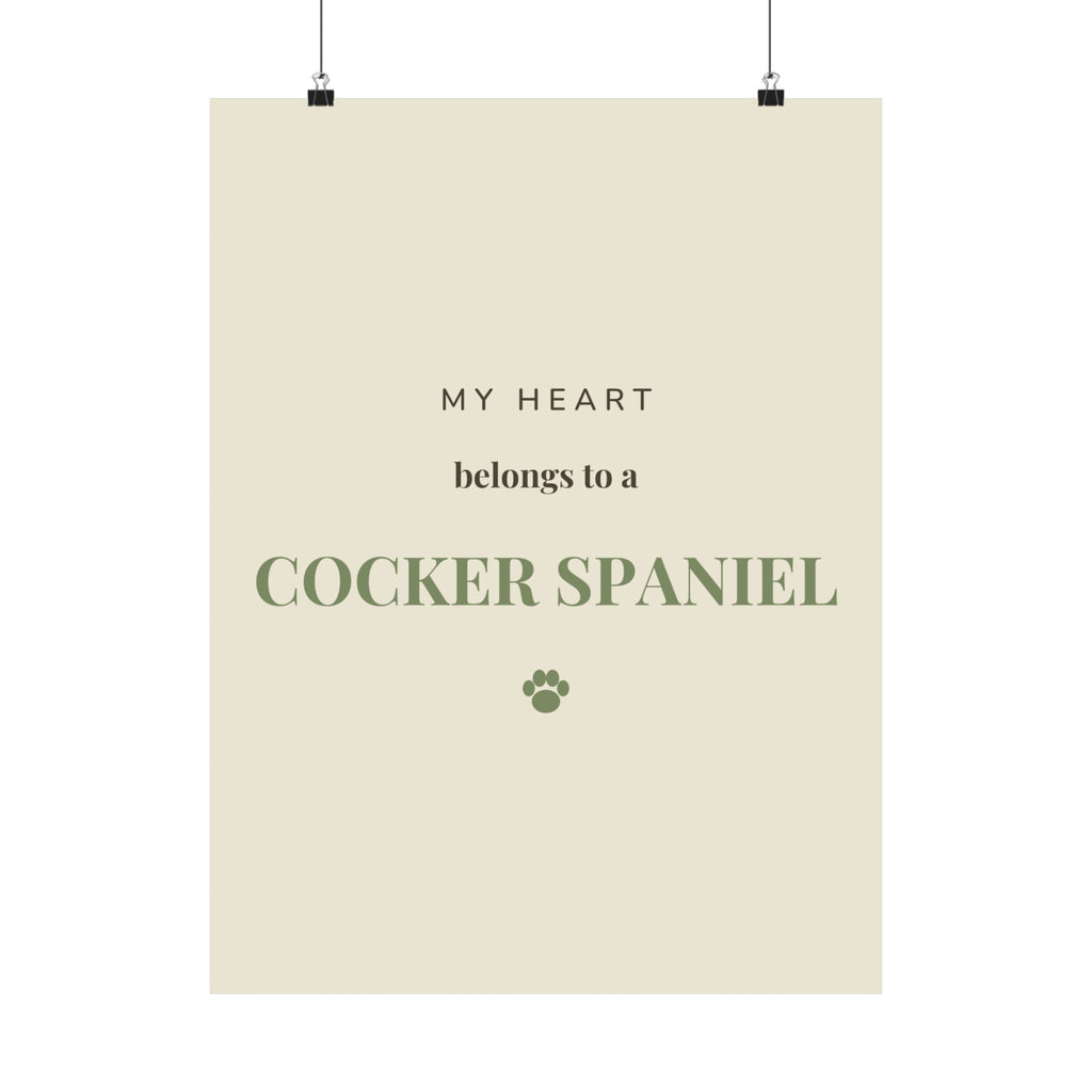 Cocker Spaniel Art Print — My heart belongs to a Cocker Spaniel
