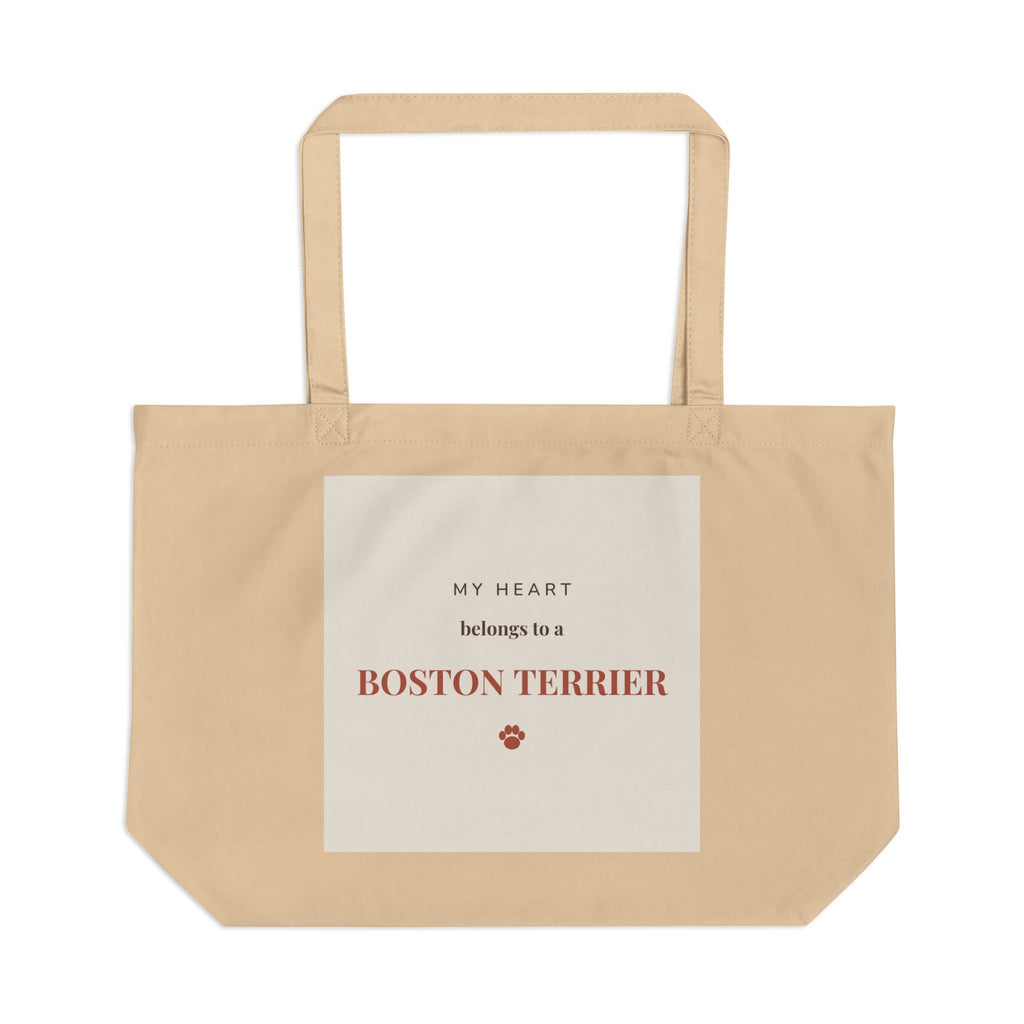 Boston Terrier Tote Bag — My heart belongs to a Boston Terrier