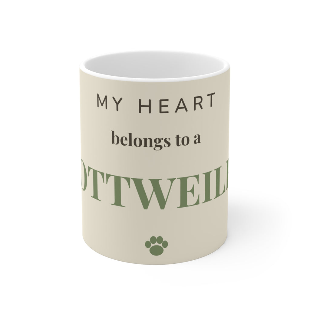 Rottweiler Mug — My heart belongs to a Rottweiler