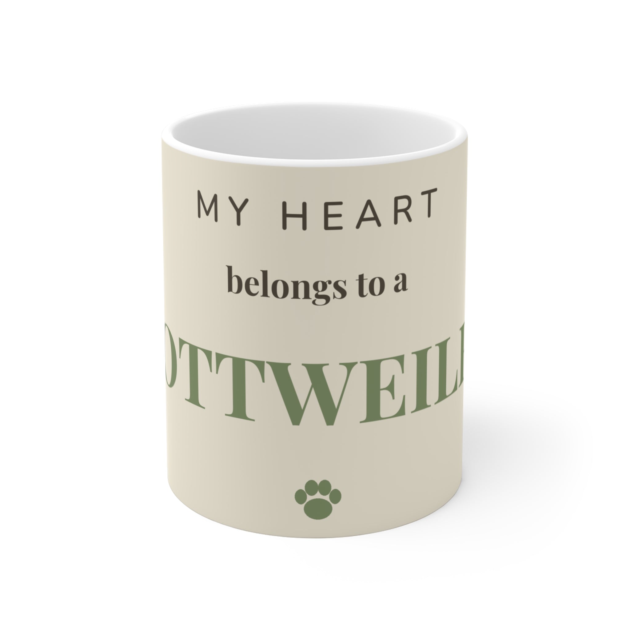 Rottweiler Mug — My heart belongs to a Rottweiler
