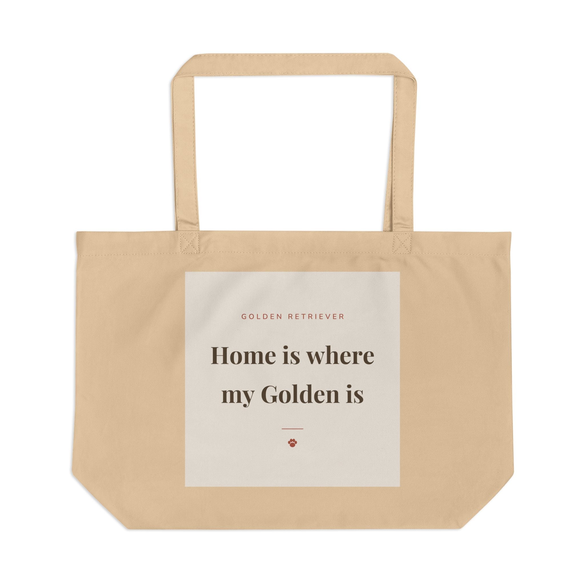 Golden Retriever Tote Bag — Home is where my Golden is