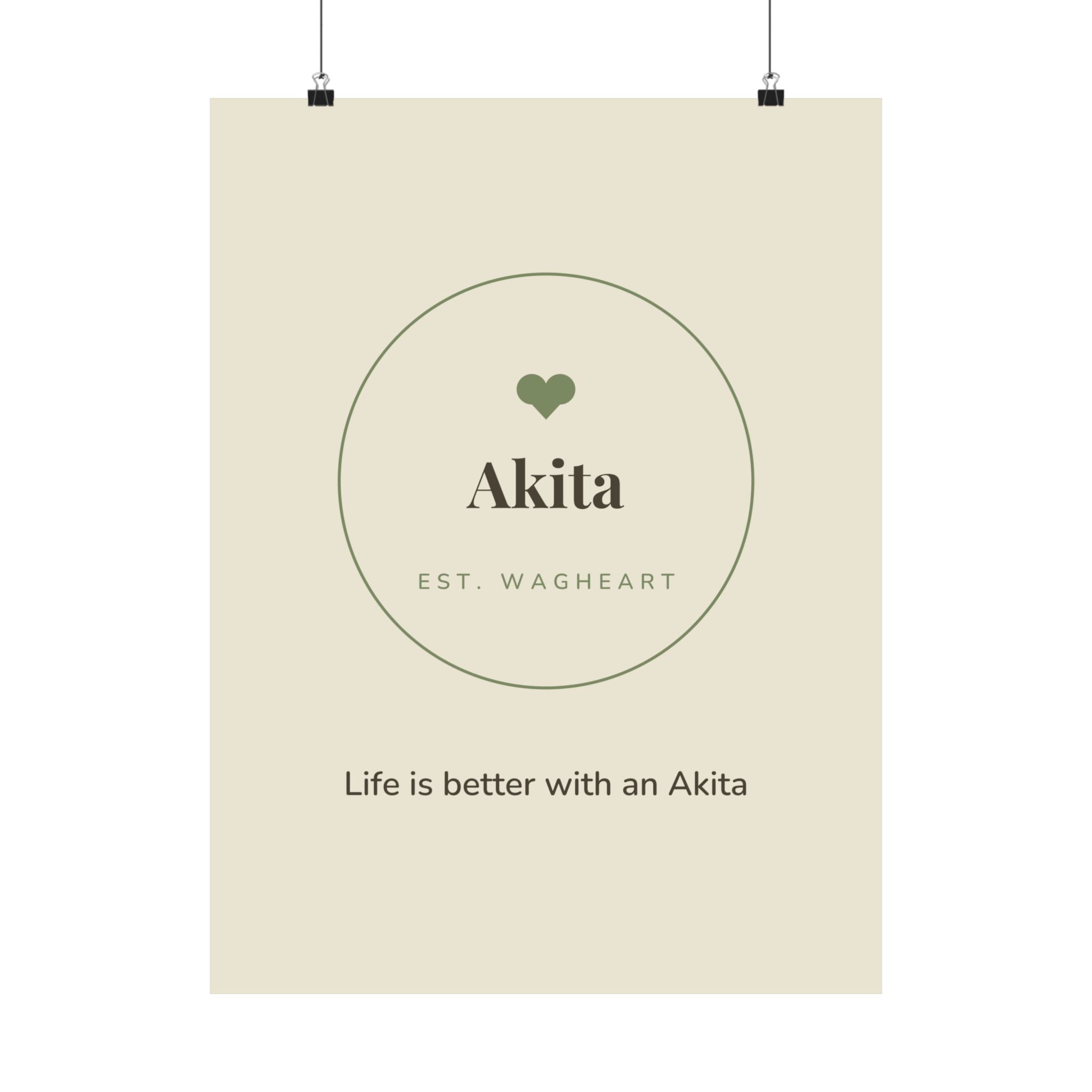 Akita Art Print — Life is better with an Akita