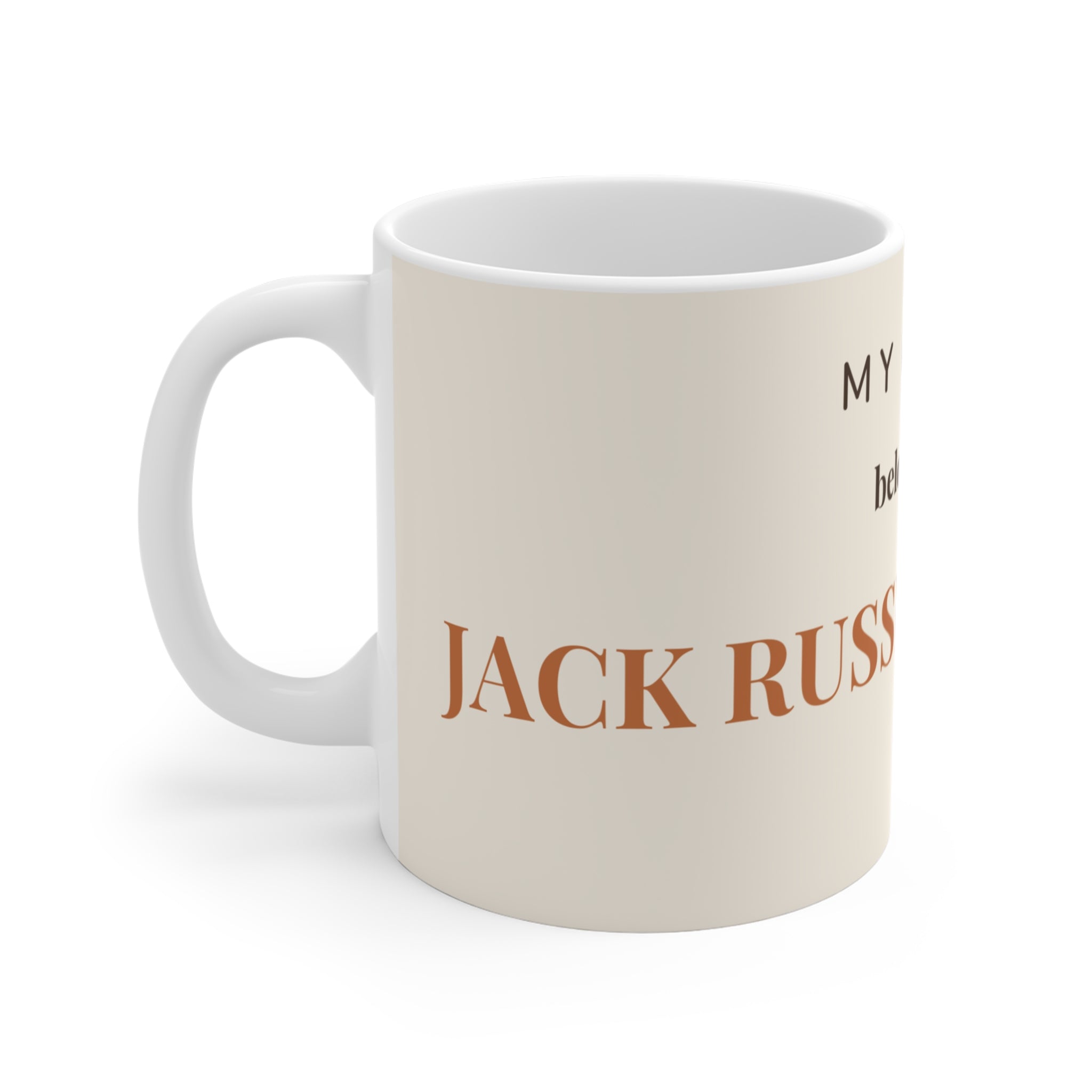 Jack Russell Terrier Mug — My heart belongs to a Jack Russell Terrier