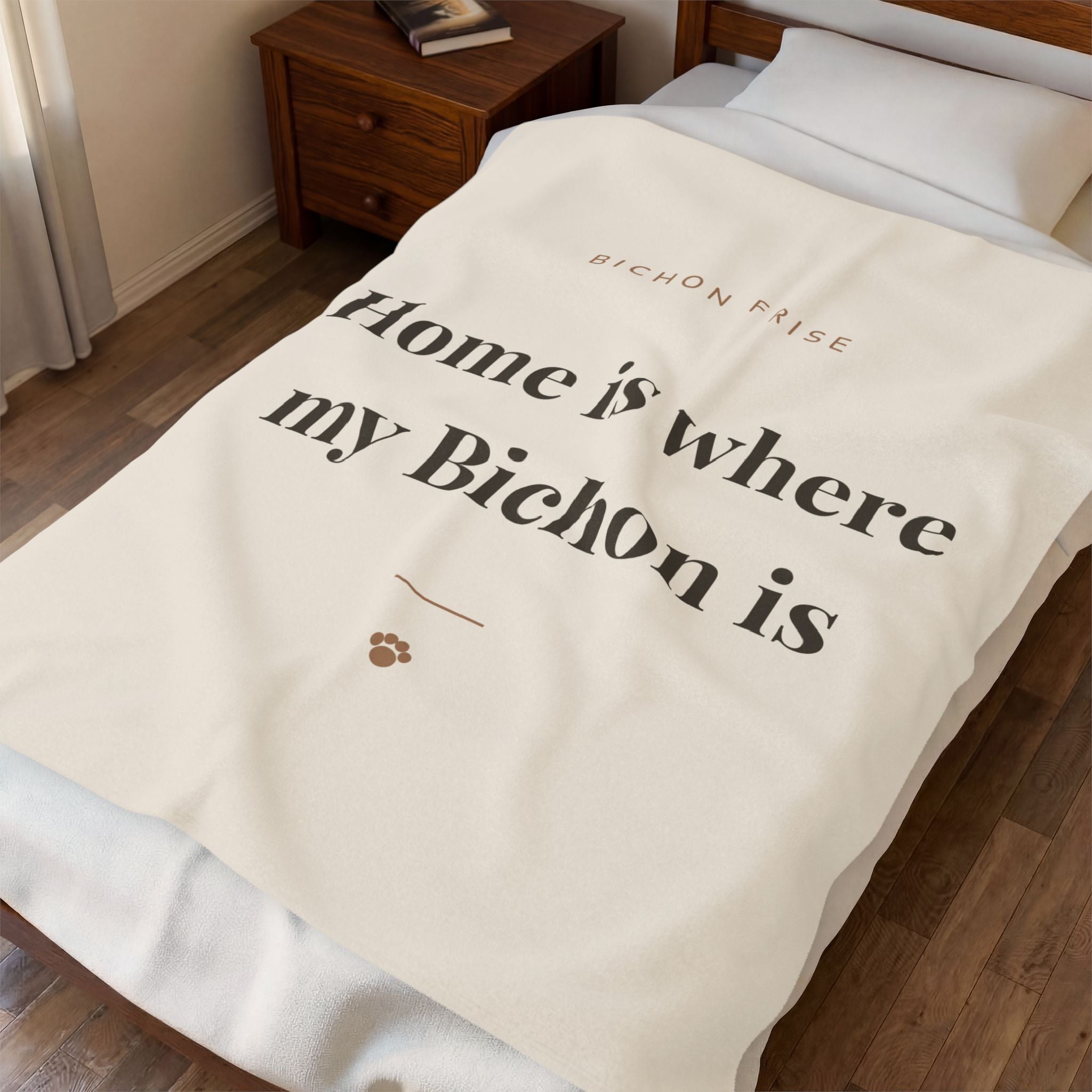 Bichon Frise Cozy Blanket — Home is where my Bichon is