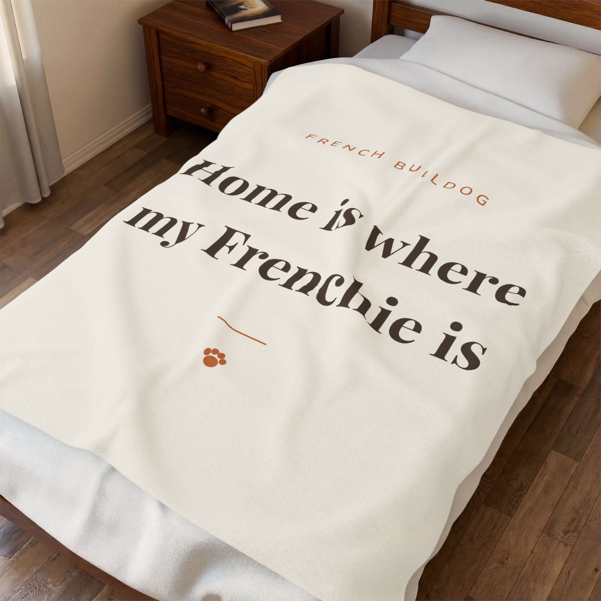 French Bulldog Cozy Blanket — Home is where my Frenchie is