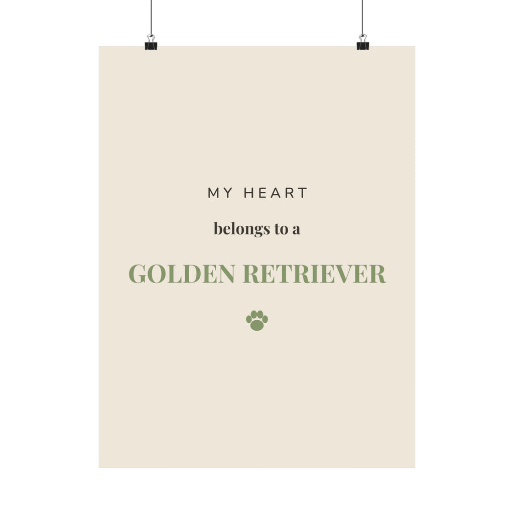 Golden Retriever Art Print — My heart belongs to a Golden Retriever