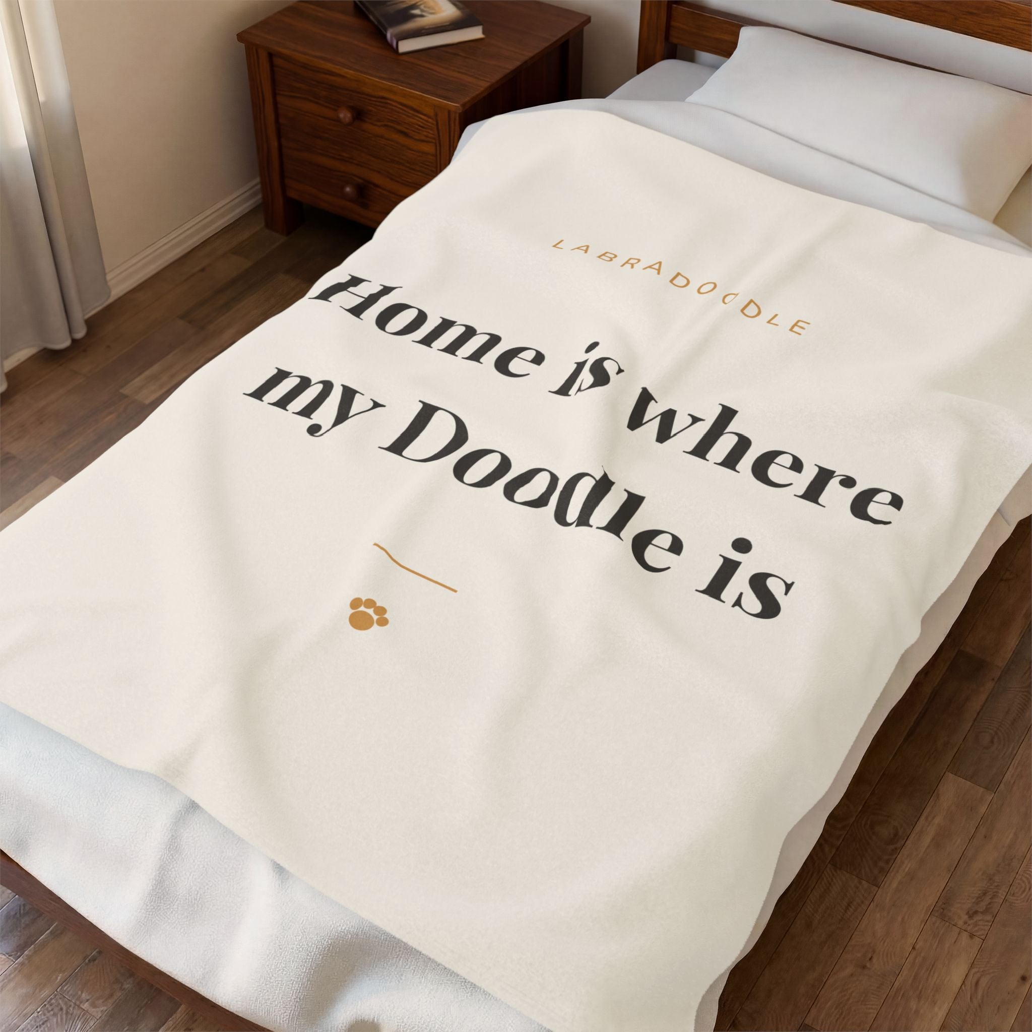 Labradoodle Cozy Blanket — Home is where my Doodle is