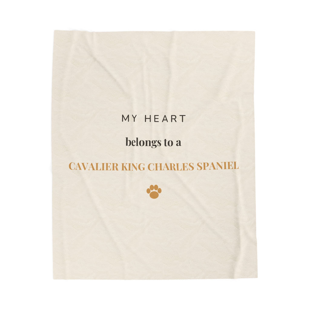 Cavalier King Charles Spaniel Cozy Blanket — My heart belongs to a Cavalier King Charles Spaniel